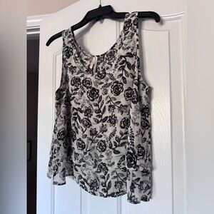 Frenchi Black & White Floral Layered Camisole